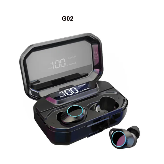 G02 G02 X6P Mini TWS Bluetooth наушники V5.0 беспроводные 9D стерео музыка IPX7 водонепроницаемые наушники с 3300 мАч чехол для зарядки - Цвет: G02