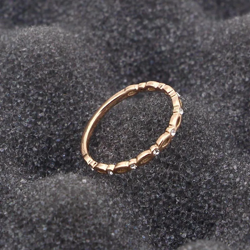 Martick Новое поступление кольца на палец розовое золото/золото полые для женщин 316L