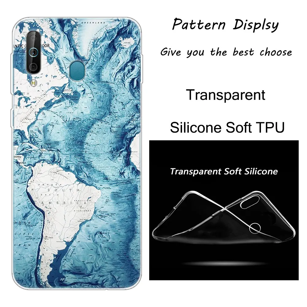 004 World Map Just Go Silicone Phone Case For Samsung Galaxy A80 A70 A60 A50 A40 A40S A30 A20E A2CORE M40 Note 10 Plus 9 8 5 Fashion - Цвет: 004