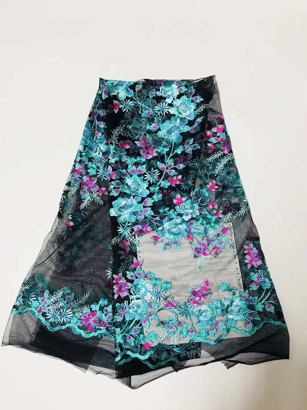 

French African lace fabric high quality embroidered Nigerian net lace with guipure lace fabric 5 yards for lady dress K-R2298