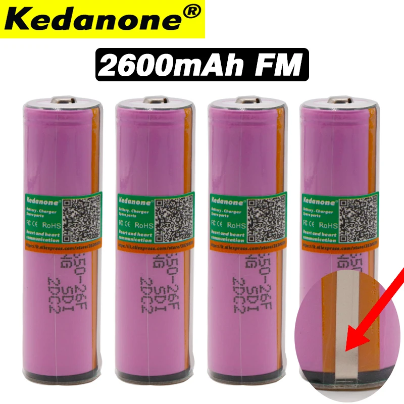 Оригинальный 3 7 V 18650 2600AMH ICR18650 26F литиевая батарея аккумуляторная Щит защиты
