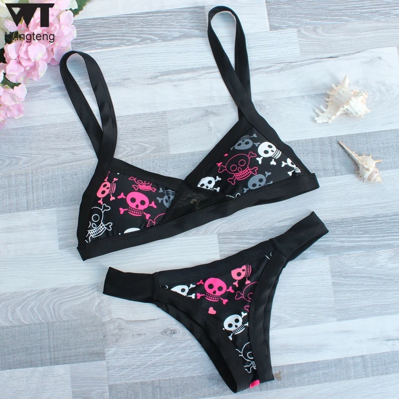 Wingteng Купальники Женщин 2017 купальник женский Бандо Топ Купальник Cut Out Бикини