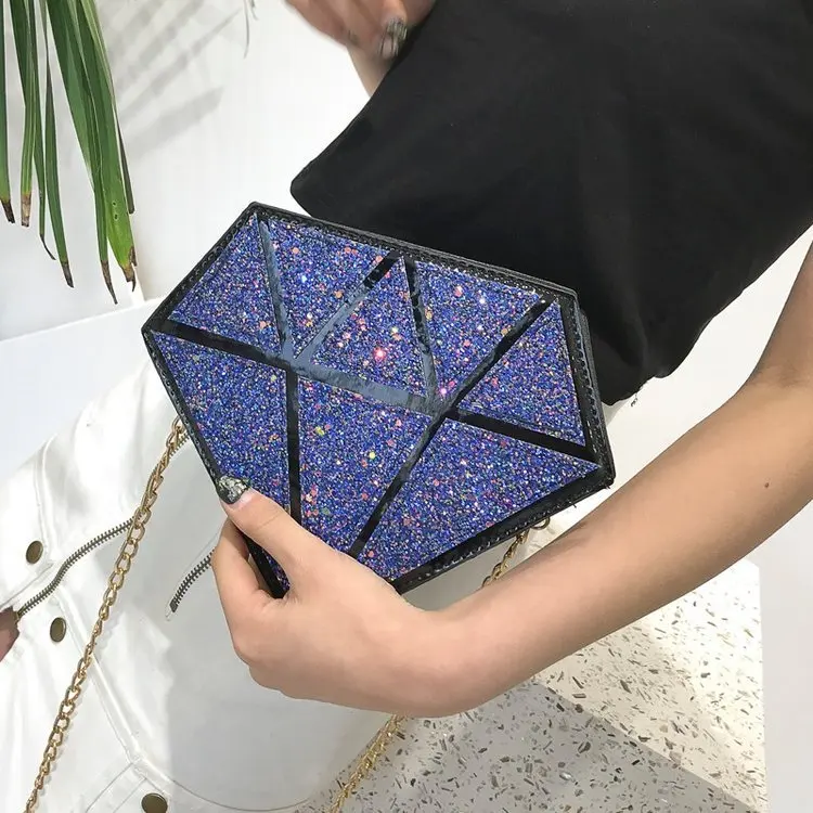 Модная женская сумка мессенджер через плечо из искусственной кожи с блестками и