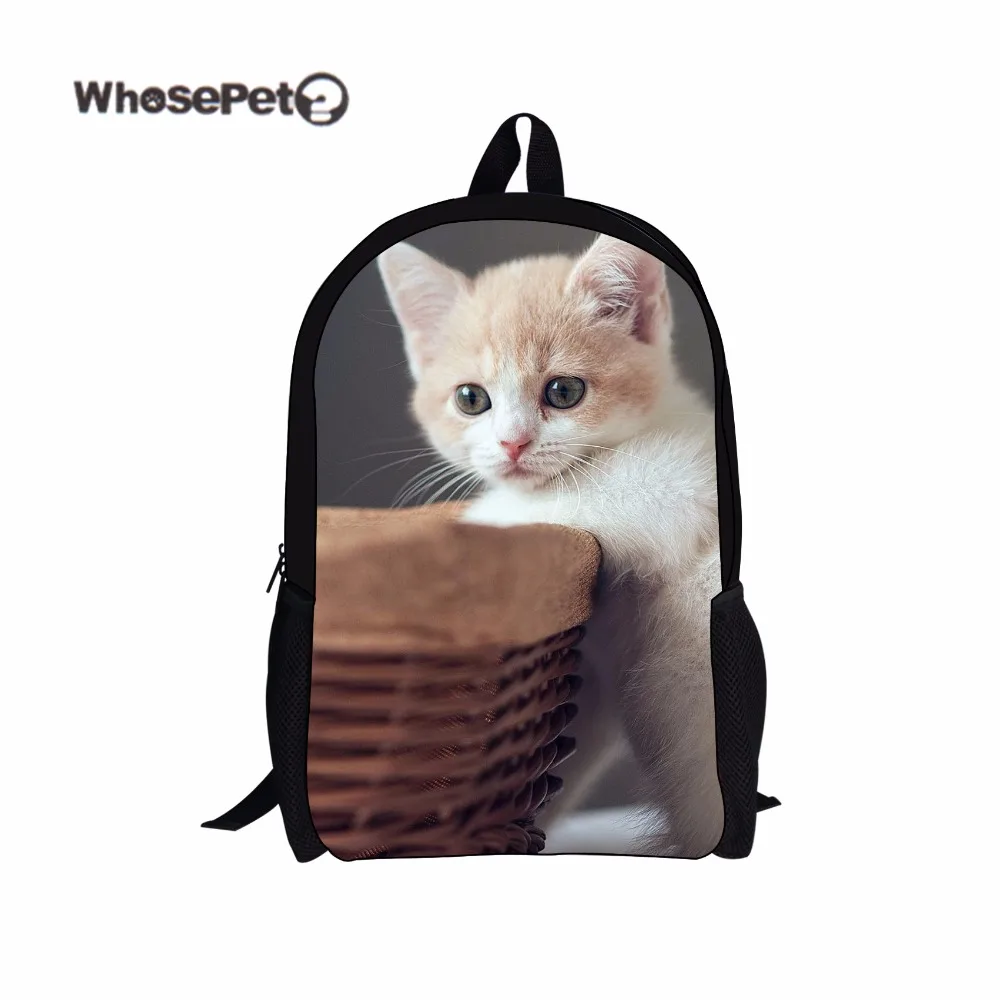 WHOSEPET милый кот рюкзак для подростков девочек школьный Повседневный дорожный
