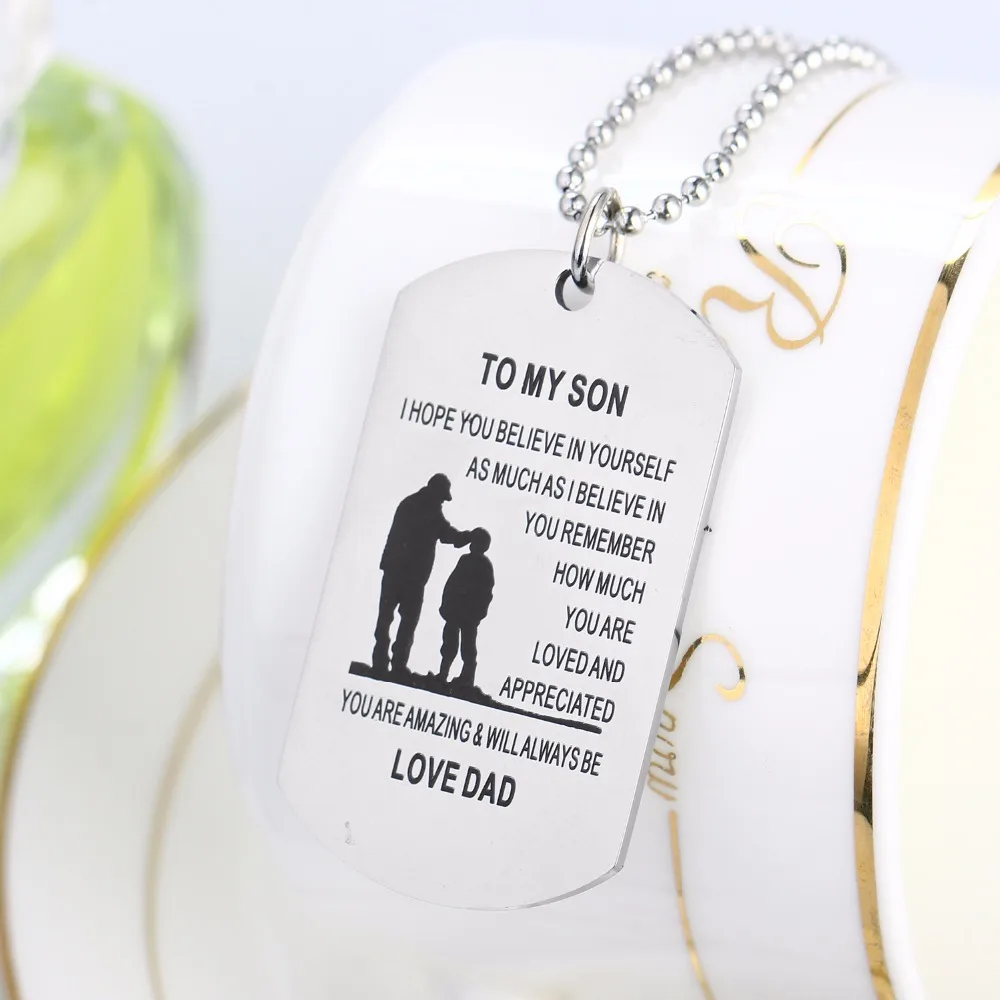 Ожерелье папочка с подвеской Love To Son Hope You Believe In Yourself ожерелье подвесками из