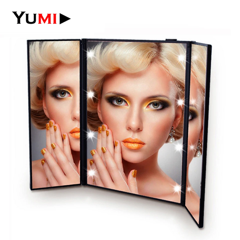 Складная регулируемая портативная умная зеркальная подставка для макияжа с 8