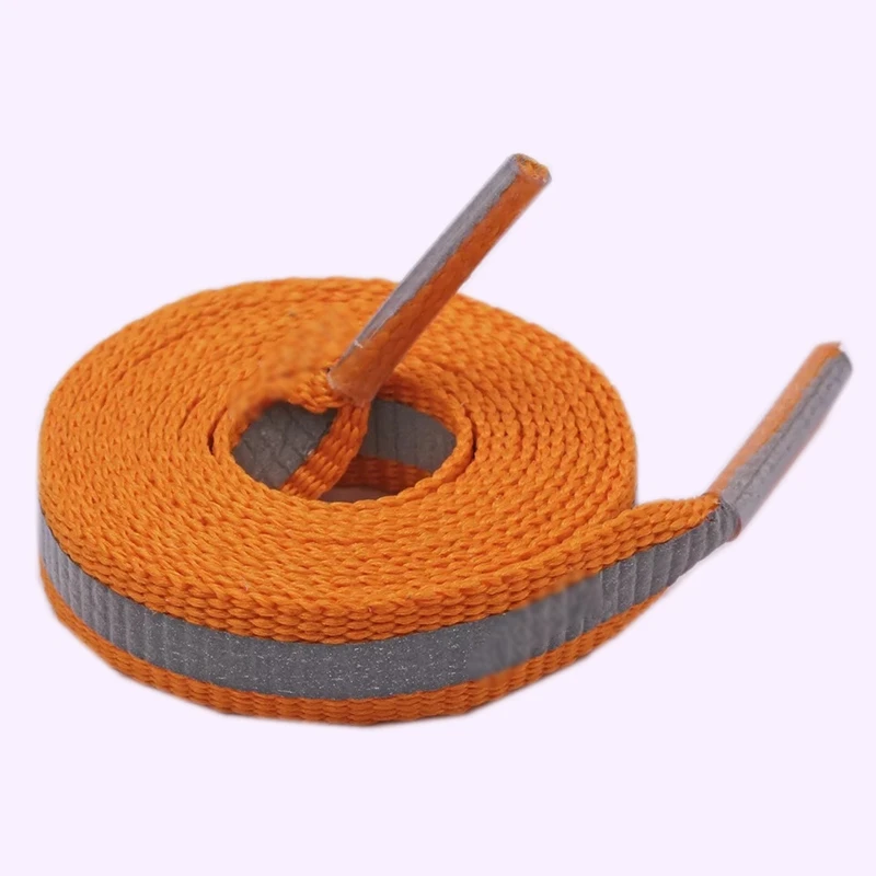 Dark orange 1 пара 3 м светоотражающие кроссовки со шнурками шнурки для бега шнурки для обуви унисекс Модная обувь шнурки светящиеся шнурки - Цвет: Dark orange