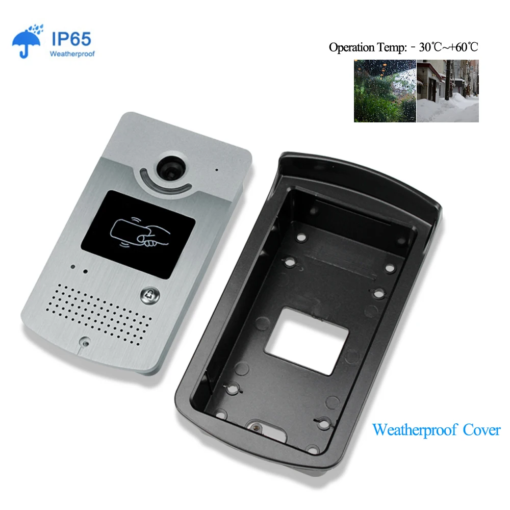 home intercom video door phone rfid camera access control system with 2 monitors 7 tft color screens support em unlocking free global shipping
