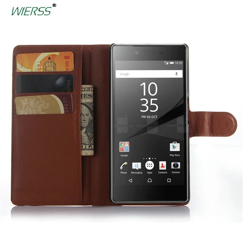 Кожаный чехол книжка для Sony Xperia Z5 Premium Plus E6833 E6883 5 дюйма задняя крышка телефона