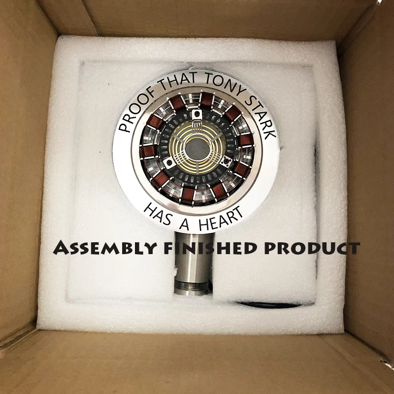 Assembled LED Light Endgame DIY cool 1:1 scale Iron Man Arc Reactor A generation of glowing iron man heart Action Figure Toy