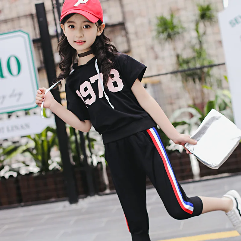 Children's suit 2018 summer new Korean version two girls seven children's pants leisure sports s | Детская одежда и обувь