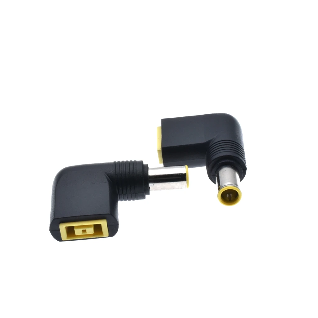 L-образный под углом 90 градусов DC адаптер квадратный женский 7,9x5,5 мм Мужской Разъем питания постоянного тока Разъем для Lenovo T400 T410 T420 T430 X200 X201