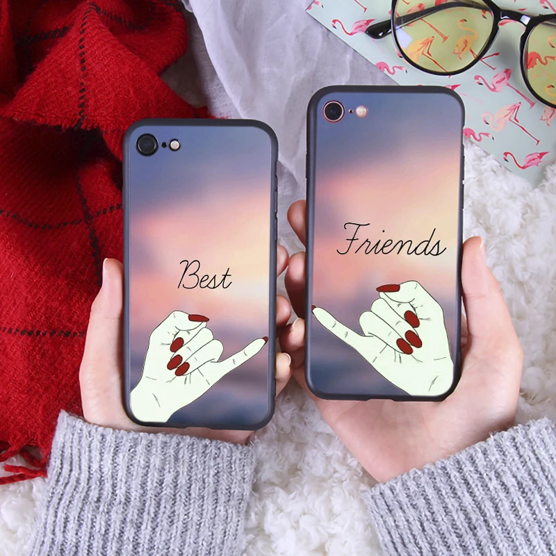 Чехол для телефона Best Friends Forever iphone7 8 Plus милый мягкий силиконовый чехол iPhone8 6 6s X XR XS