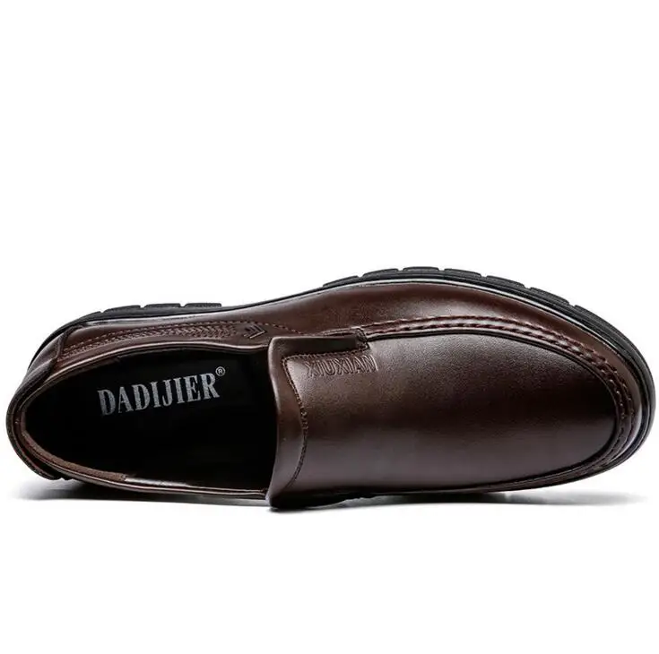 DADIJIER Comfortable Men Shoes PU Leather Casual shoes Middle Old aged Flats Handsome Loafers for fathers ST64 | Обувь