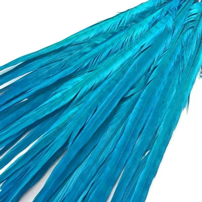 turquoise 100 штук/красивые перья фазана 20-22 дюйма/50-55 см DIY Красный Цвет Окрашенные фестиваль костюм/украшения для головных уборов - Цвет: turquoise