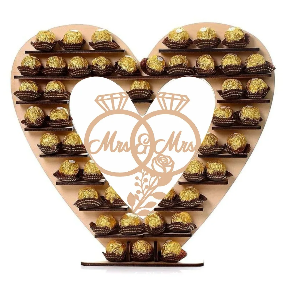 Деревянный конфетная стойка Жених и невеста Mr Mrs для конфет Ferrero коробка