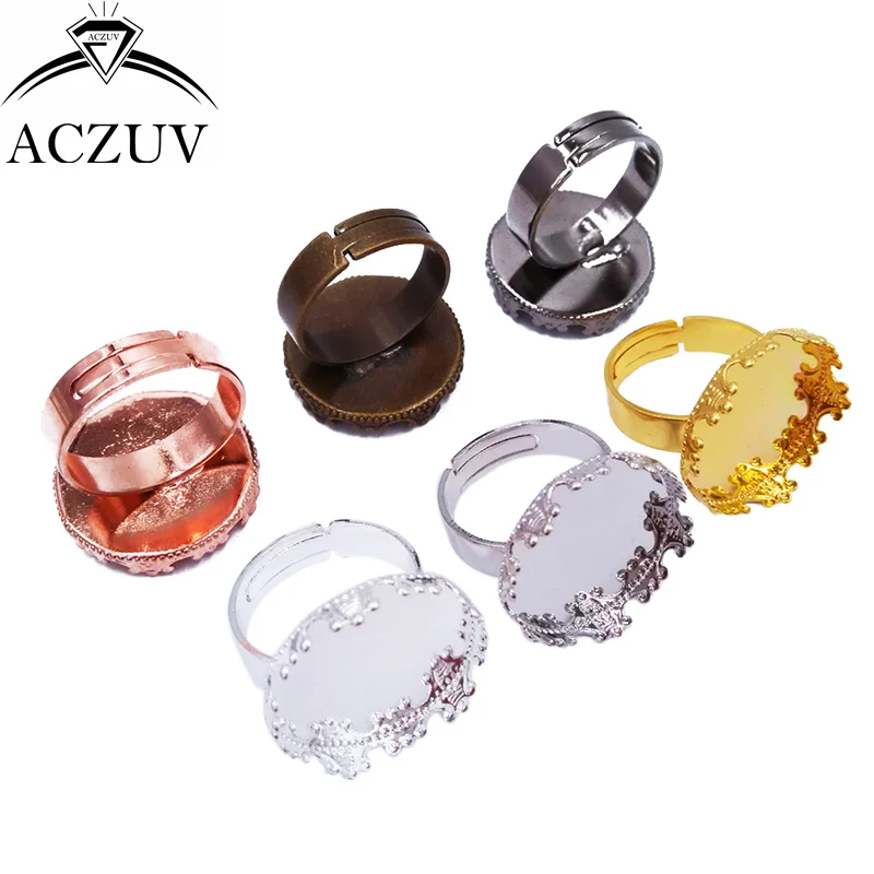 100 шт 7 цветов 20 мм Кабошон Установка медная Металлическая корона край ободок