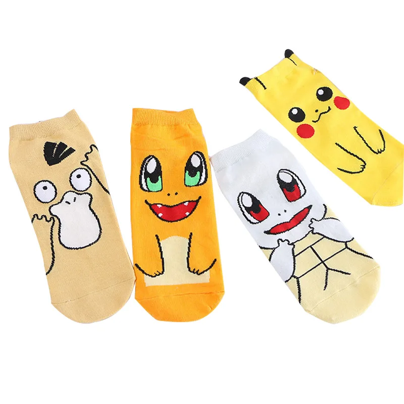 Аниме Покемон короткие носки Kawaii японский мультфильм Пикачу Nintendo косплей