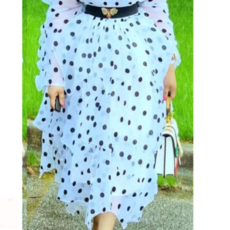 Only Skirt Комплекты из 2 предметов, женская блузка, юбки, костюмы в горошек, тонкие прозрачные майки с оборками, элегантная юбка-пачка, Женская мода на лето и весну - Цвет: Only Skirt