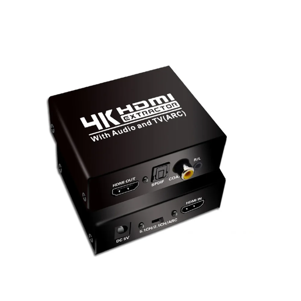 4K HDMI аудио экстрактор конвертер 5.1CH HDMI экстрактор с аудио и ТВ ARC цифро-аналоговый аудио экстрактор оптический коаксиальный