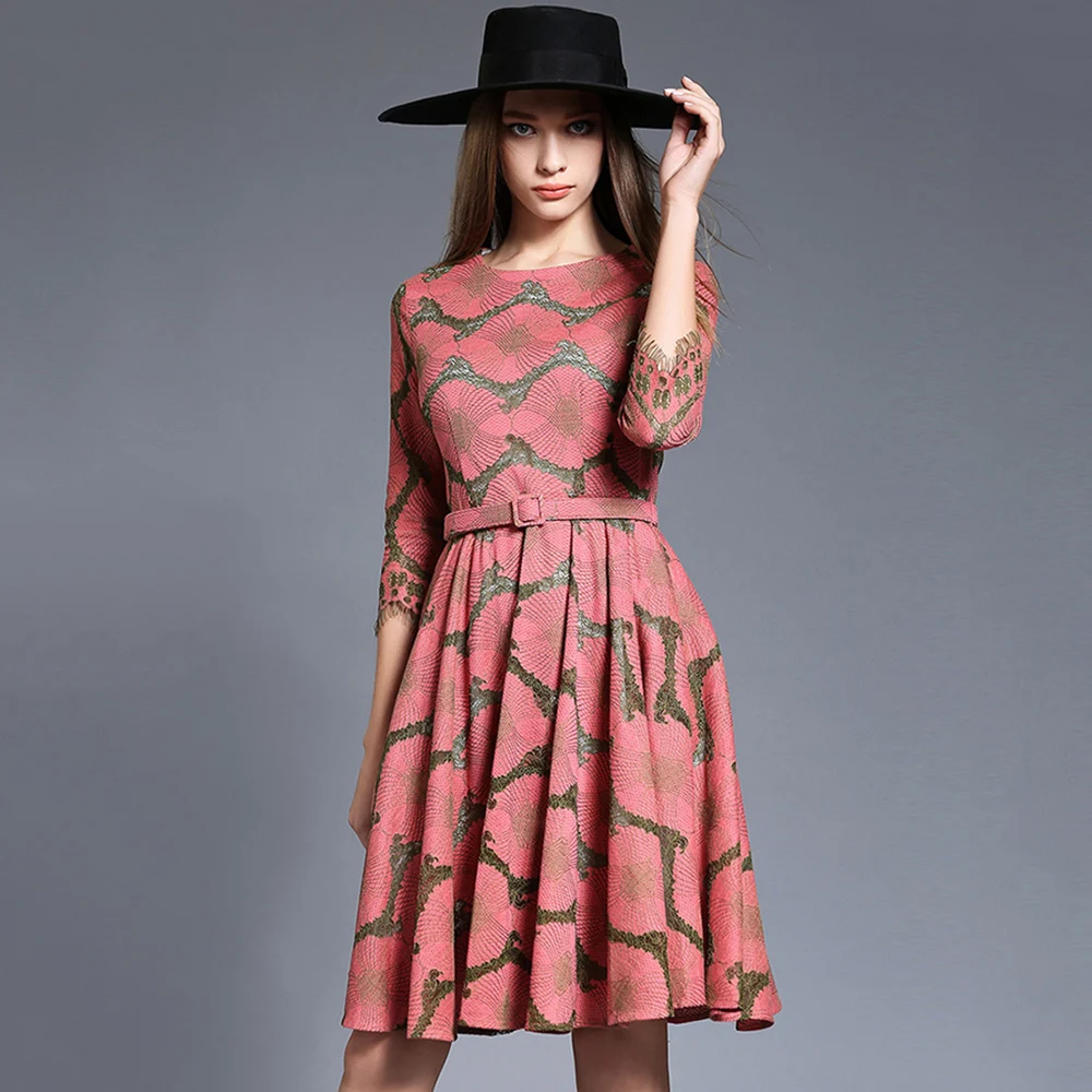 Платье Женские Элегантные с цветочным принтом без рукавов Красный Большие