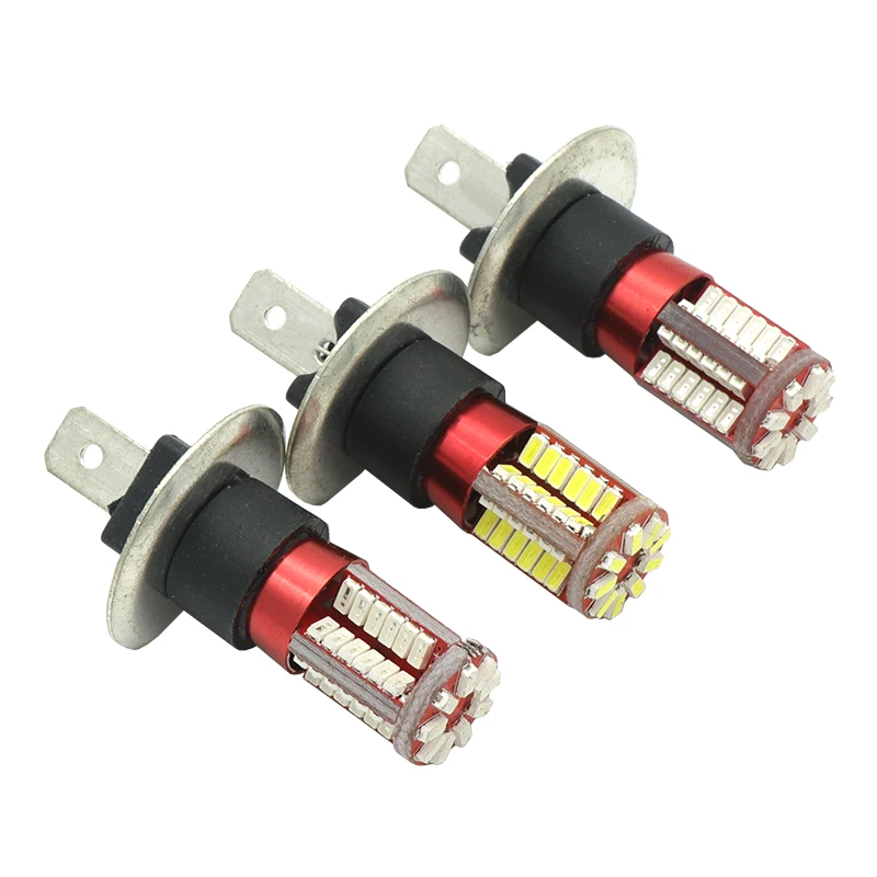 1 шт. H1 светодиодный светильник супер яркий белый высокая мощность 57 SMD 4014 авто светодиодный H1 автомобильный светильник противотуманный сигнальный светильник поворота для вождения DRL Лампа DC 12 В