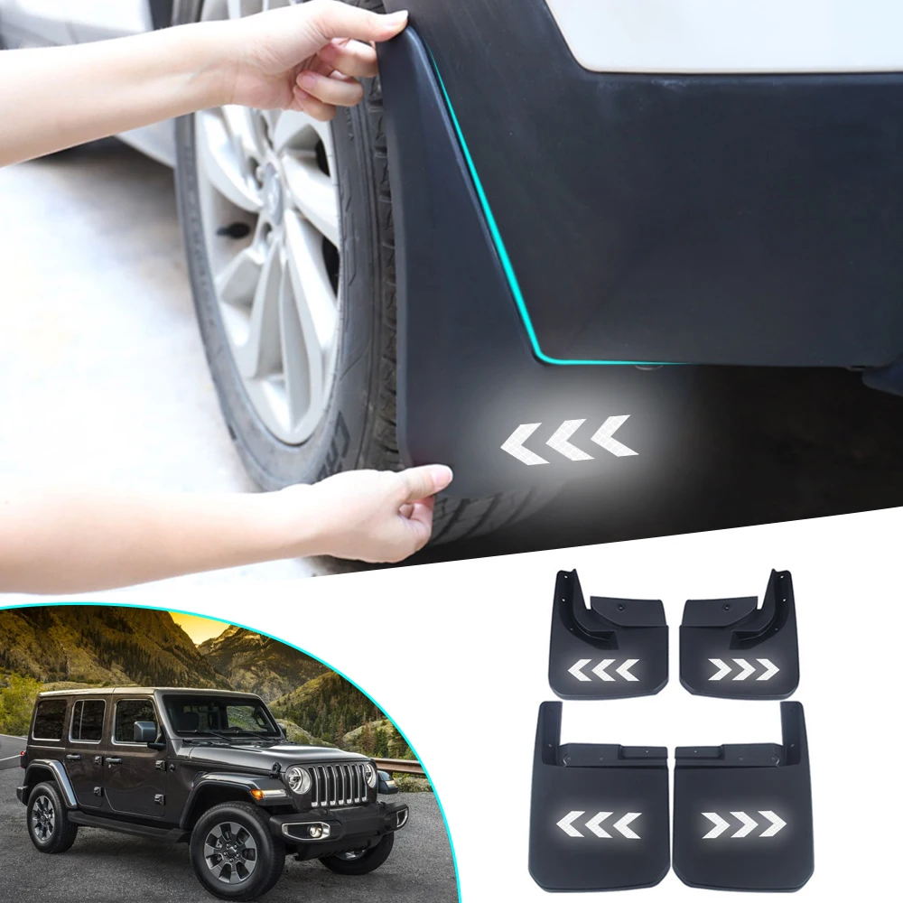 Брызговики для джипа Wrangler JL 2018 брызговики безопасности отражающие