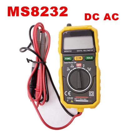 

MS8232 Mini digital voltmeter ammeter meter Portable Non-Contact Multimeter DC AC Voltage Current Tester 20%Off