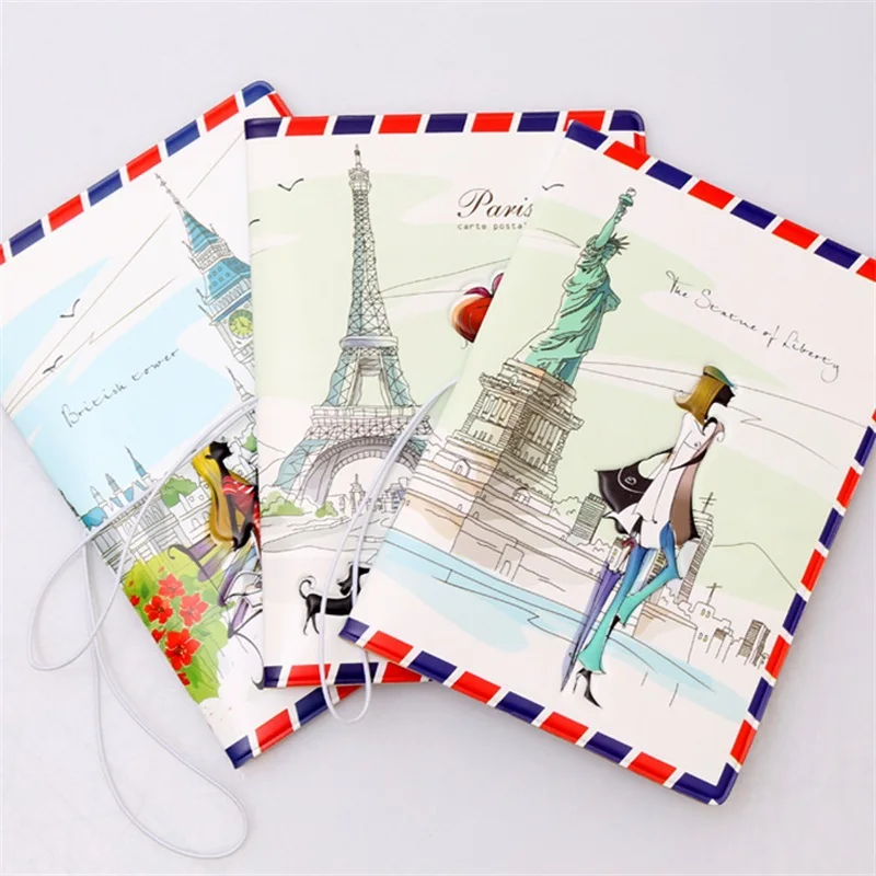 3D обложка для паспорта сумка карт простой чехол 14*9 6 см Miss And Dogs Love To Travel PVC
