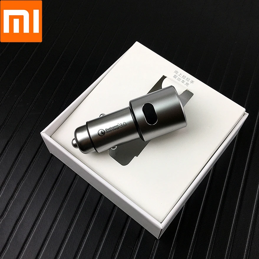 Xiao mi autolader Originele Xiao mi autolader qc 3,0 DUAL usb Snel OPLADEN Max 5 V/3A metalen dual Usb SNEL Opladen