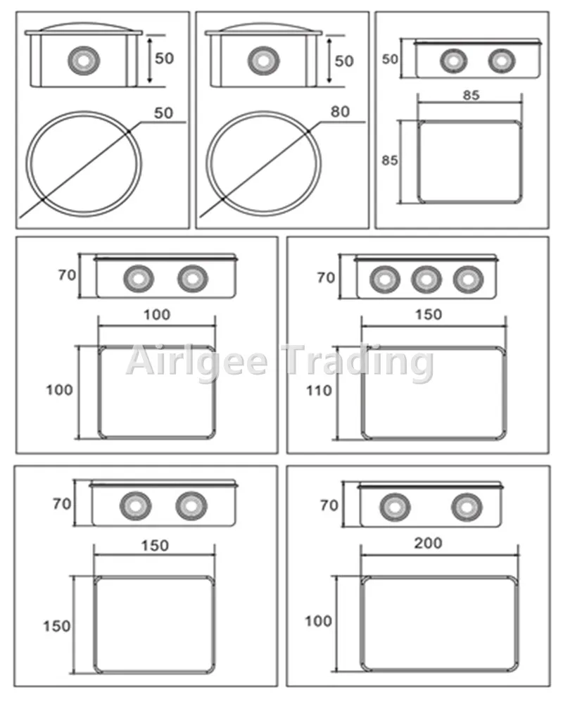 ABS пластик IP65 водонепроницаемая распределительная коробка DIY наружная электрическая Соединительная коробка кабельный филиал 200x100x70 мм