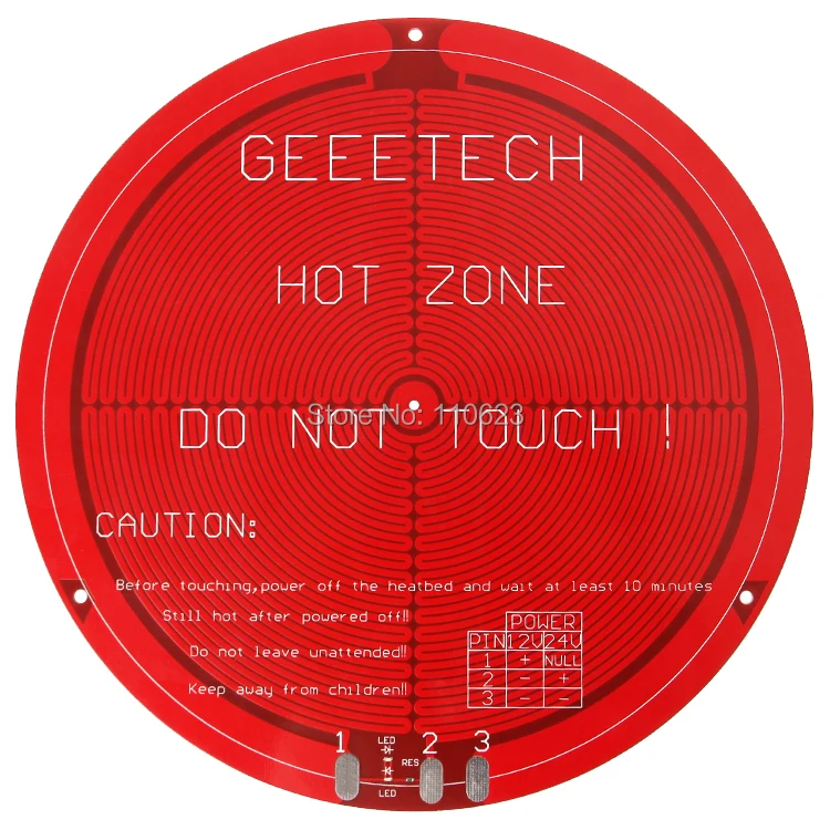 Geeetech Reprap алюминиевая пластина круглая печатная плата Heatbed для Rostock 3d принтер|aluminium