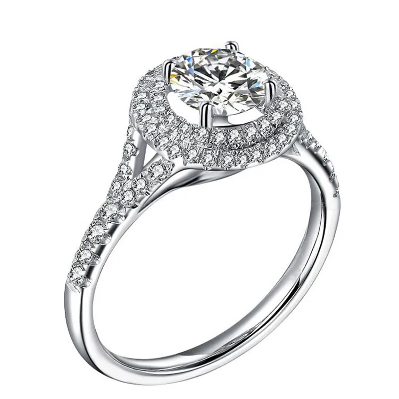 Женское кольцо с искусственным бриллиантом Sterling Sivler T Брендовое на заказ 2CT 925
