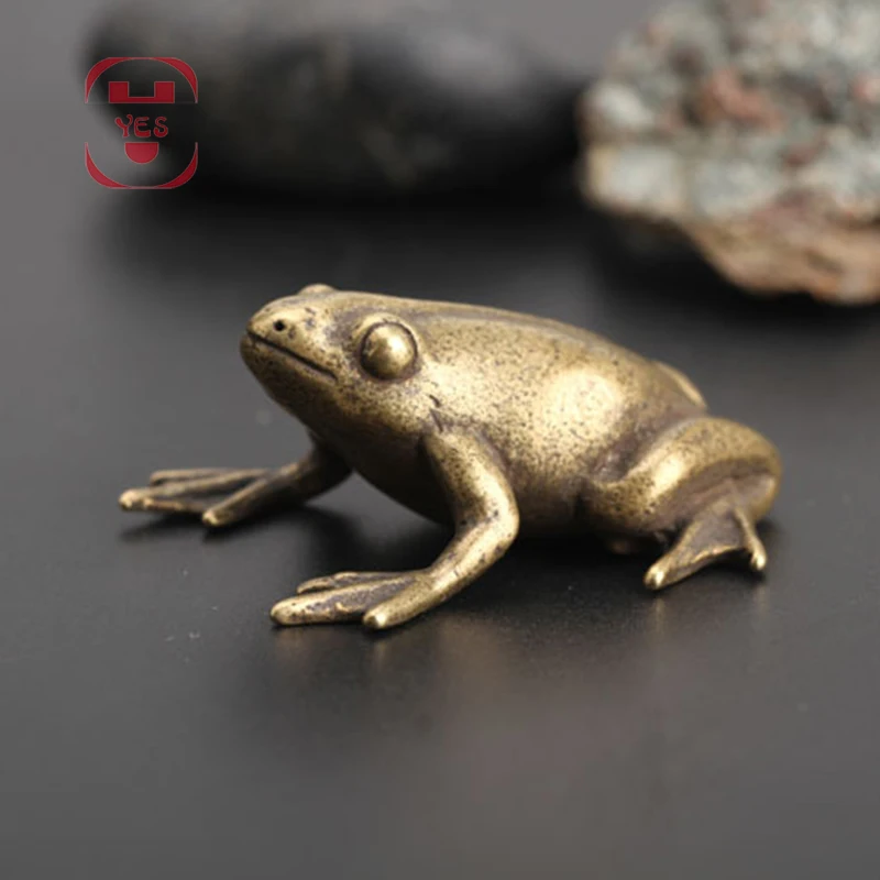 Латунная винтажная Милая Лягушка на коленях искусственная подвеска украшение