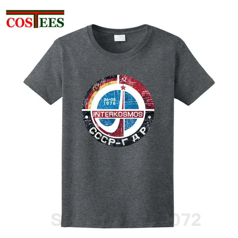 Футболка Interkosmos CCCP RDA V01 мужская рубашка СССР Россия Советский Союз времен космос