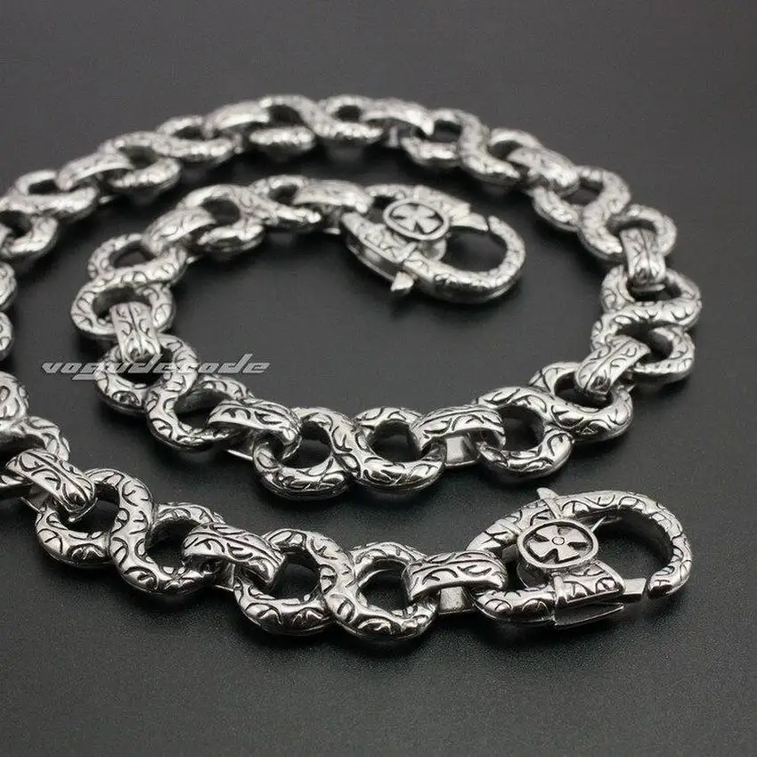 Мужской байкерский кошелек с цепочкой 14 &quot~ 36&quot готический крест из нержавеющей