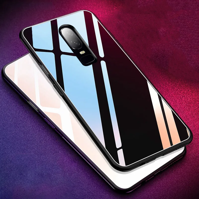 Vopton для Oneplus 6 T чехол-накладка Gloosy из закаленного стекла жесткий чехол телефона