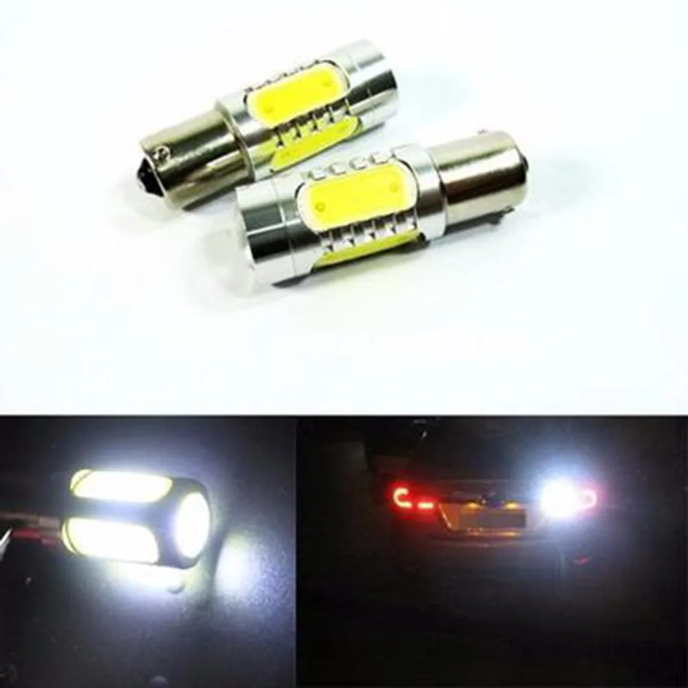 

YSY 4pcs 1156 BA15S P21W COB 7.5W High Power Backup/Reverse LED Brake bulb Turn Signal Light BAU15S PY21W 1157 BAY15D White