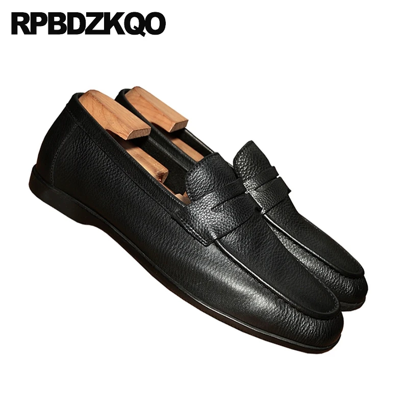 Italian Brand Slip On Dress Genuine Leather Elegant Office Wedding Black Designer Real Loafers Business Casual Men Shoes Italy | Обувь