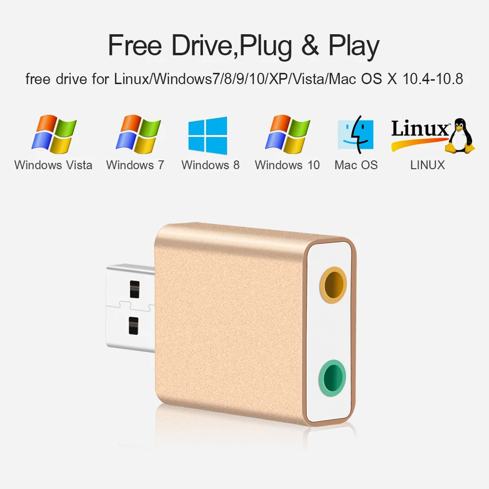 Внешняя звуковая карта USB Mini HIFI Magica Voice Virtual 7 1 CH адаптер алюминиевый сплав корпус