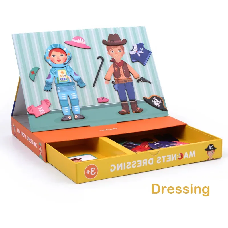Dressing Магнитный пазл, игрушки для детей, развивающие игрушки, разные темы, игровой набор, забавные многоразовые наклейки для детей, художественный проект, подарок - Цвет: Dressing