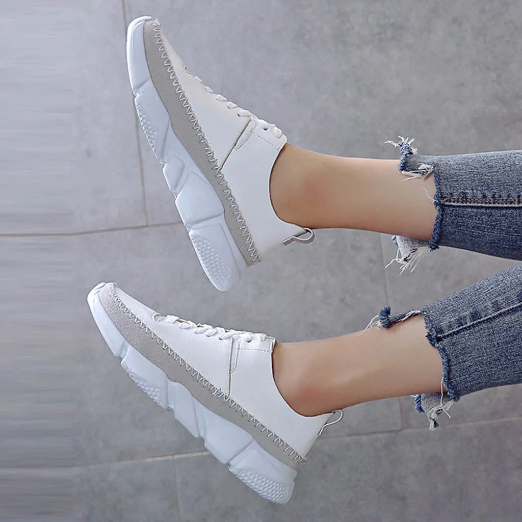 Женские кроссовки на массивном каблуке женские шнуровке повседневная обувь для