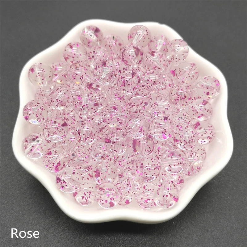 8 мм прозрачные акриловые блестящие бусины для изготовления ювелирных изделий, аксессуары для ожерелья, круглые бусины ручной работы оптом, 50 шт./лот