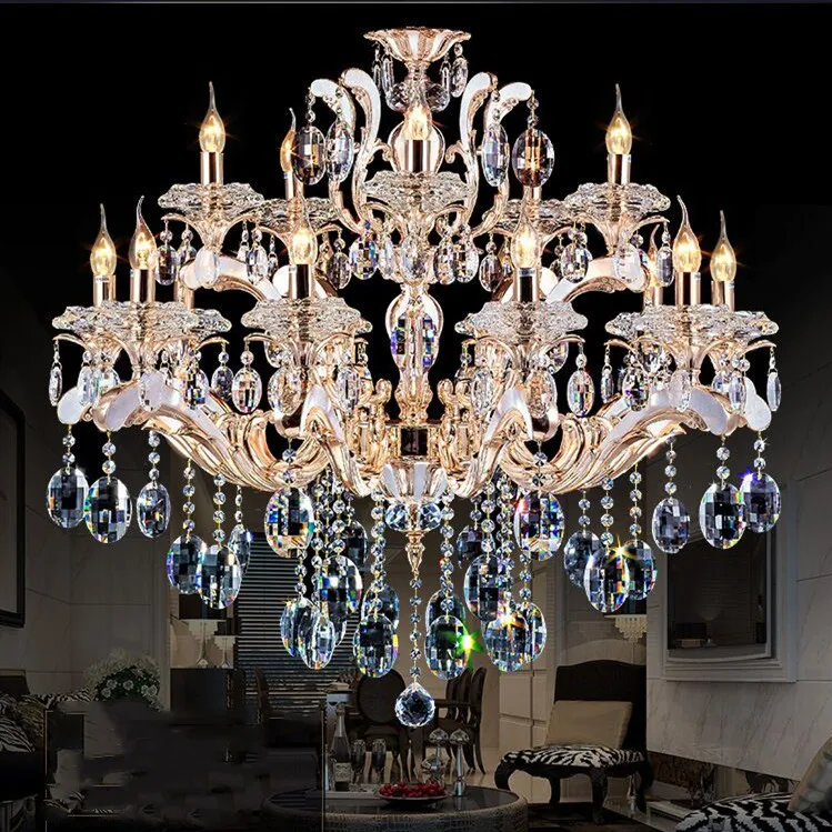 Отель Винтаж Золотая Хрустальная Люстра Подвеска Led блеск свет для гостиной дома
