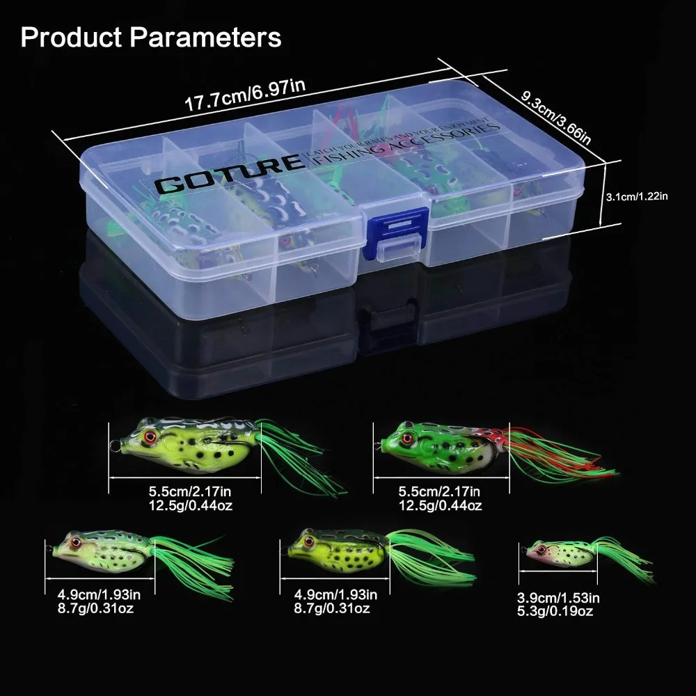 Набор рыболовных приманок Goture 5 шт./лот Topwater Frog искусственная плавающая приманка