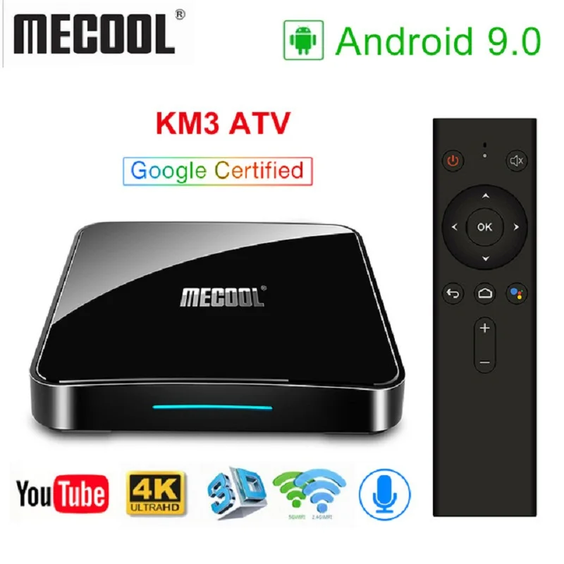 MECOOL 10PCS/LOT KM3 ATV Androidtv Google Certified Android 9.0 TV Box 4GB 64GB Amlogic S905X2 | Электроника