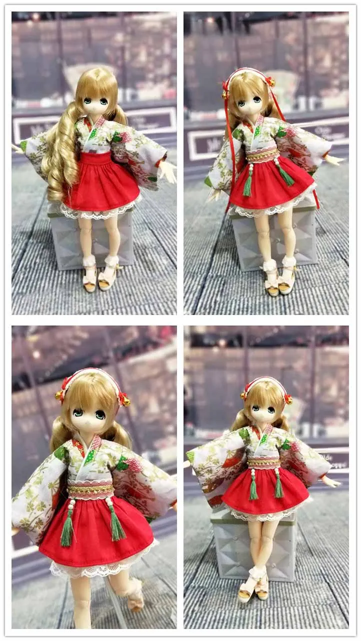 Новая Одежда для кукол модное японское кимоно с резинкой волос blyth licca ob24 1/6