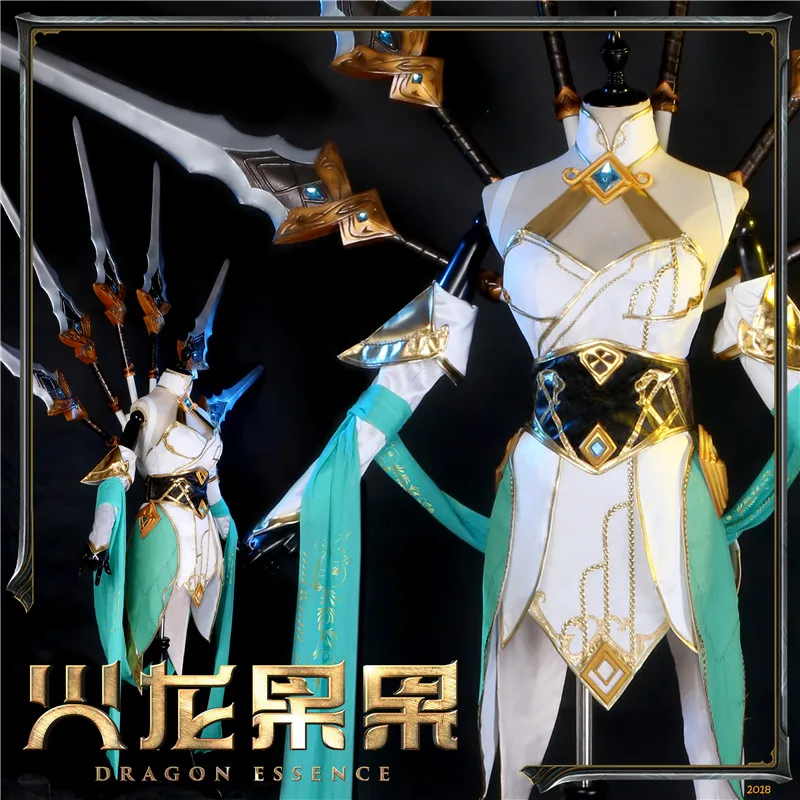 

Hot New!!!LOL Hot Game Cos Irelia Sword Jade Cosplay Costume Women Dress 2018 New Dresses For Christmas