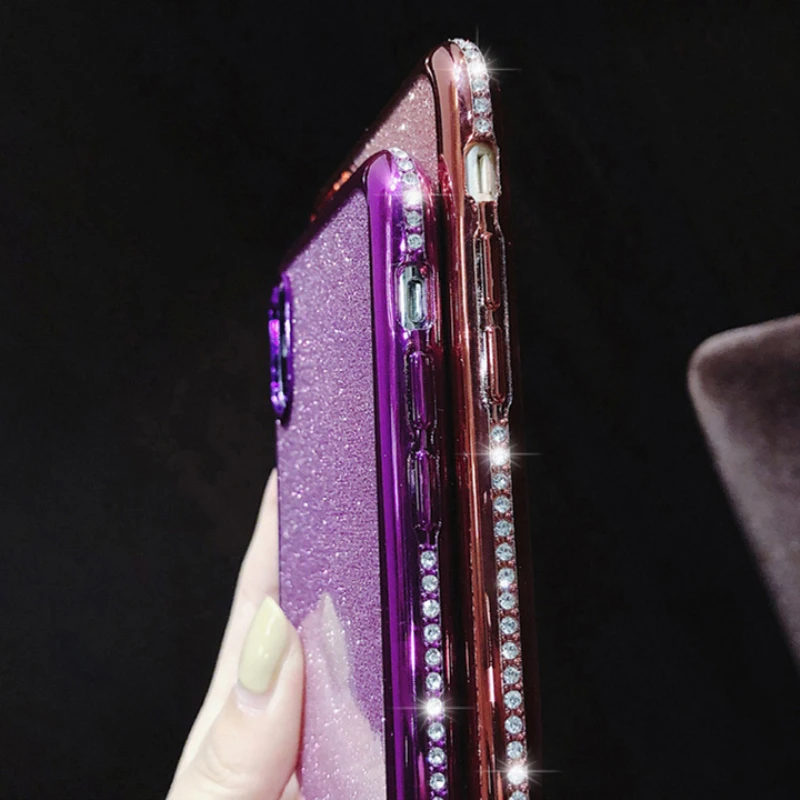 Блестящие стразы, блестящий чехол для телефона iphone X, XR, XS, Max, 11 Pro, Max, мягкий силиконовый чехол со стразами для iphone 6S, 6, 7, 8 Plus, Funda