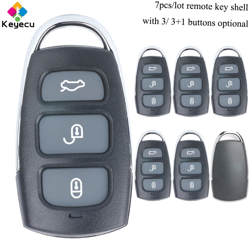 KEYECU 7 шт./лот чехол для дистанционного ключа автомобиля 3/3 + 1 кнопка FOB Hyundai Elantra Sonata